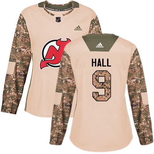 Adidas Devils #9 Taylor Hall Camo Authentic Veterans Day Women's Stitched NHL Jersey
